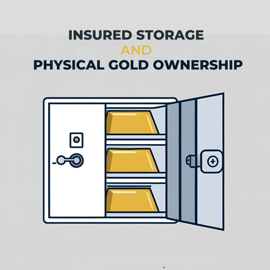 Secure vault with gold bars representing physical gold ownership on the best gold trading platform