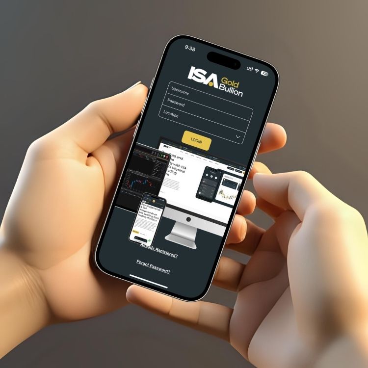 Digital app interface showing tax-free gold trading features for UAE users