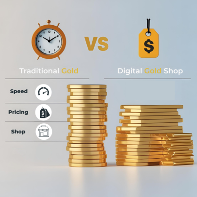 Chart comparing traditional vs digital gold trading UAE